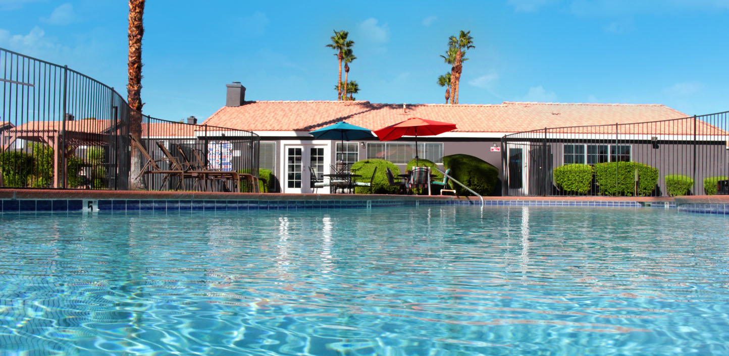 This banner image shows the Pleasant Hill Villas Apartments swimming pool.